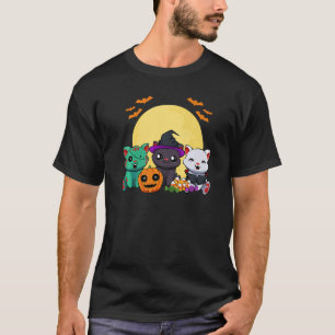Cat Witch Zombie Vampire Lazy Halloween Kostüm Cu T-Shirt