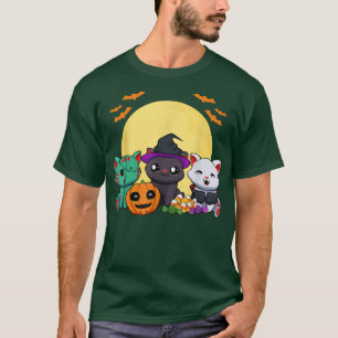 Cat Witch Zombie Vampire Lazy Halloween Kostüm Cu T-Shirt