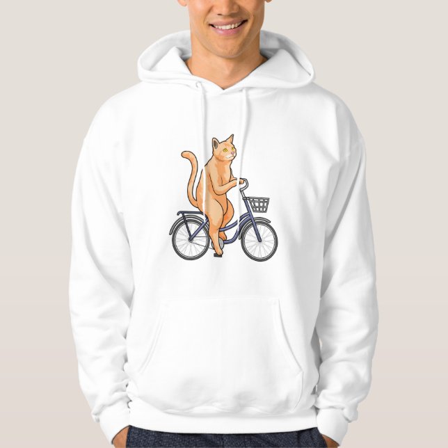 Cat with Bicycle Hoodie (Vorderseite)