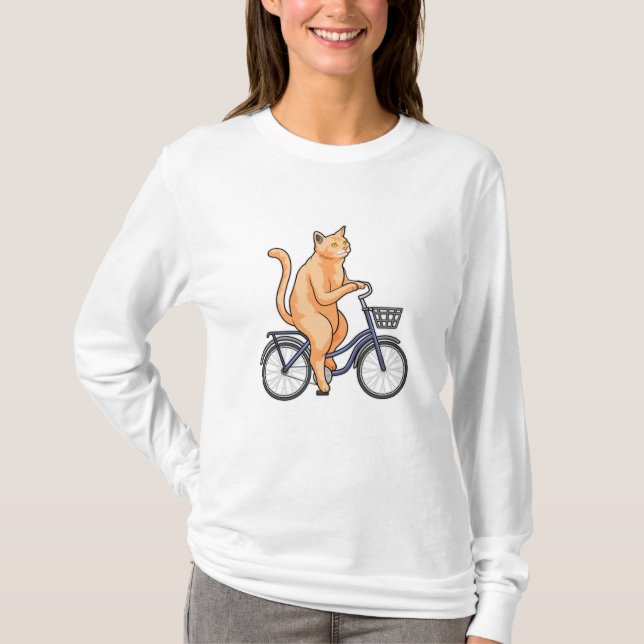 Cat with Bicycle T-Shirt (Vorderseite)