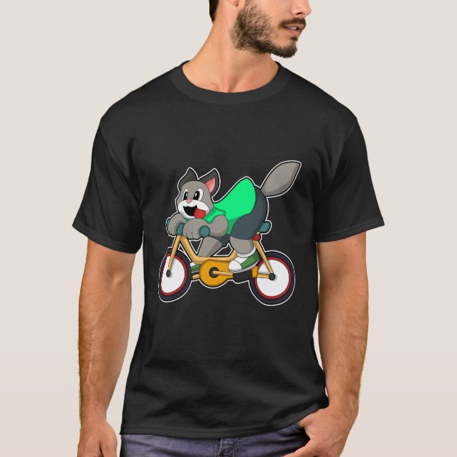Cat with Bicycle T-Shirt (Vorderseite)