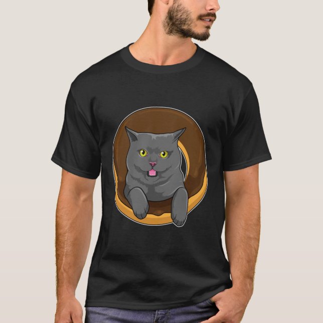 Cat with Donut T-Shirt (Vorderseite)