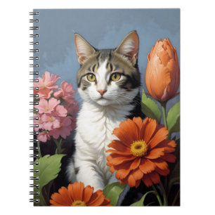 cat with flowers (update) notizblock