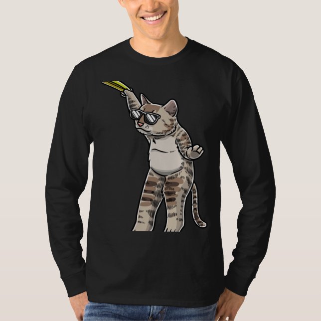 Cat With Frisbee Disc Frisbee Player Thrower Disc  T-Shirt (Vorderseite)
