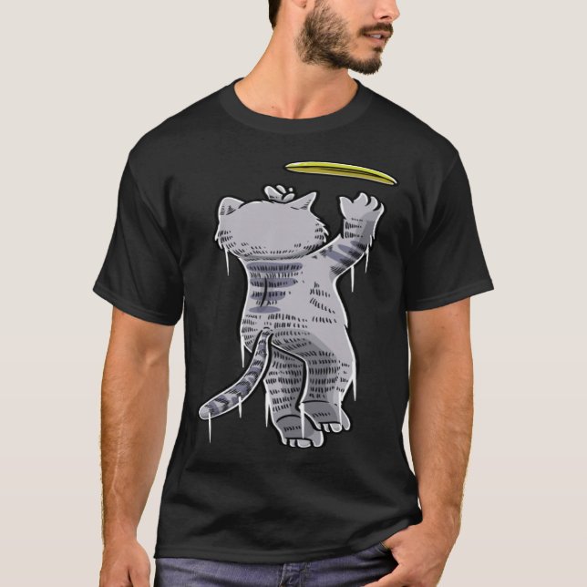 Cat with Frisbee Disk Frisbee Player Thrower Disk T-Shirt (Vorderseite)