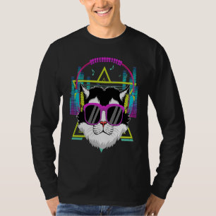 Cat with Headphones im with DJ 80er Costume EDM T-Shirt
