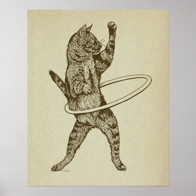 Cat with Hula Hoop Poster (Vorne)