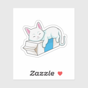 Cat with Milk Aufkleber