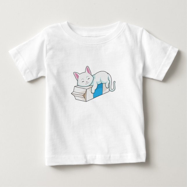 Cat with Milk Baby T-shirt (Vorderseite)