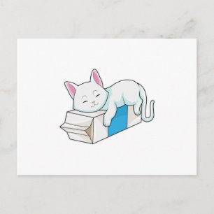 Cat with Milk Postkarte