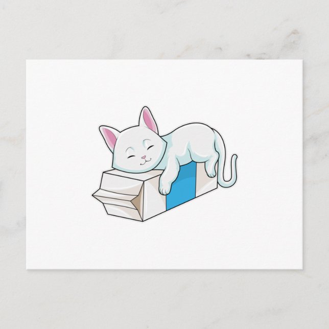 Cat with Milk Postkarte (Vorderseite)
