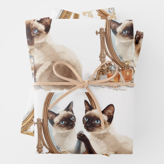 Cat with mirror  geschenkpapier set (Beispiel)