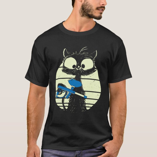 Cat With Paintball Mask Paintball Cat Cute Cat  1 T-Shirt (Vorderseite)