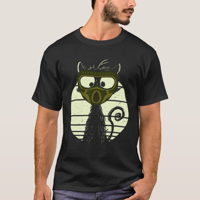 Cat With Paintball Mask Paintball Cat Cute Cat T-Shirt (Vorderseite)