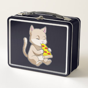 Cat with Pizza Metall Brotdose