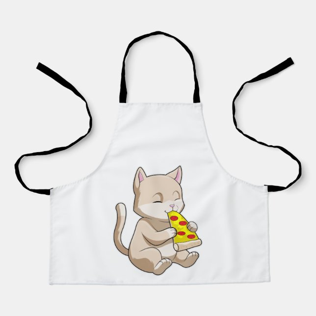 Cat with Pizza Schürze (Vorderseite)