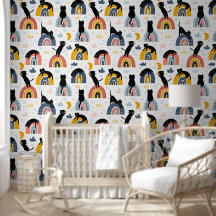 Cat With Rainbow Pattern for Your Kid Room