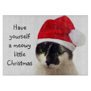 Cat with Santa’s Hat Schneidebrett