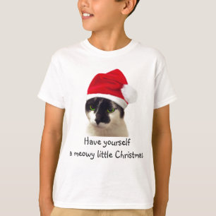 Cat with Santa’s Hat T-Shirt