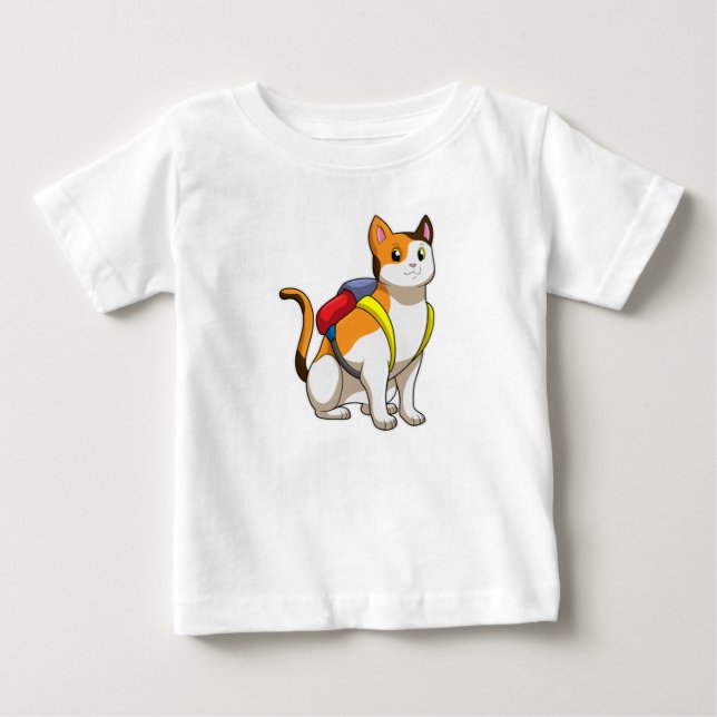 Cat with Satchel Baby T-shirt (Vorderseite)