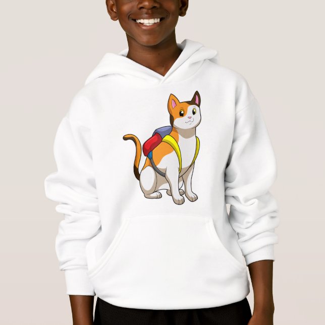Cat with Satchel Hoodie (Vorderseite)