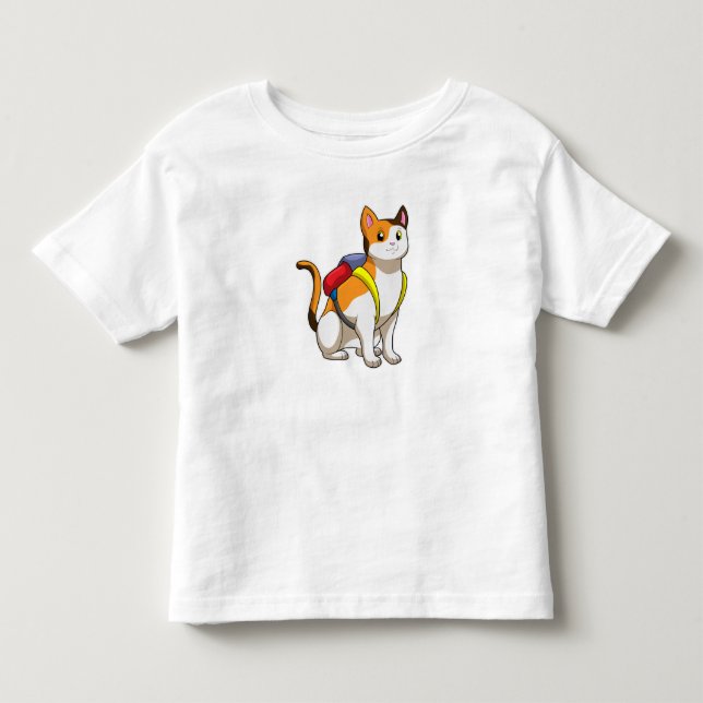 Cat with Satchel Kleinkind T-shirt (Vorderseite)