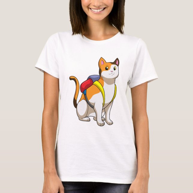 Cat with Satchel T-Shirt (Vorderseite)