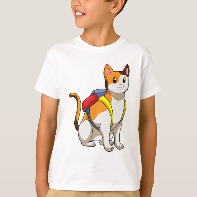 Cat with Satchel T-Shirt (Vorderseite)