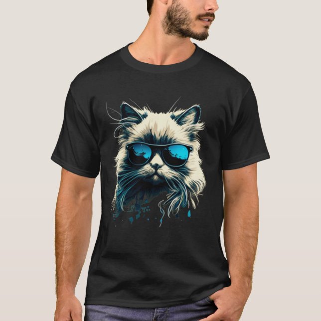 Cat with Sunglasses for Ragdoll Cat T-Shirt (Vorderseite)