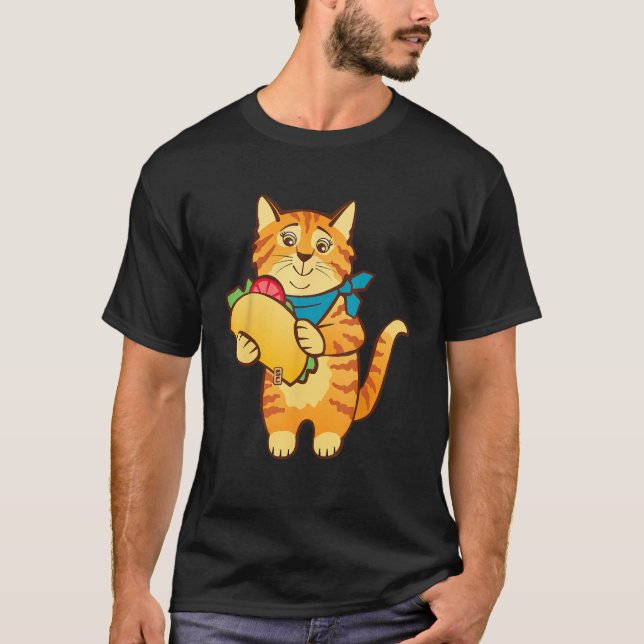 Cat with Taco T-Shirt (Vorderseite)