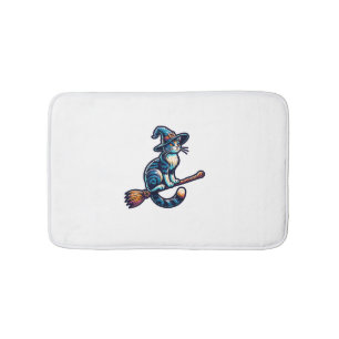 Cat Wizard Halloween Hexe Mystical Cat Lovers Hal Badematte