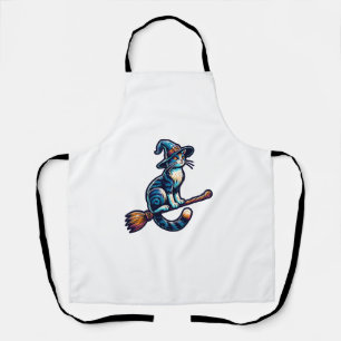 Cat Wizard Halloween Hexe Mystical Cat Lovers Hal Schürze