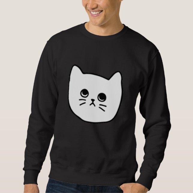 Cat   Women Men Teens Minimal Style Pattern Sweatshirt (Vorderseite)