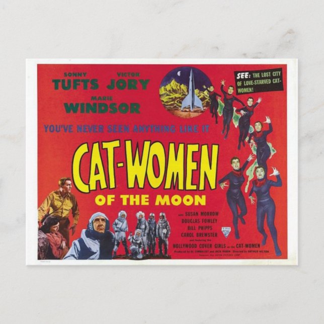 "Cat Women of the Moon" klassisches SF-Poster-Post Postkarte (Vorderseite)