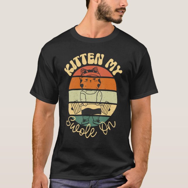 Cat Workout Gewicht Lifting Funny Fitness Kitten M T-Shirt (Vorderseite)