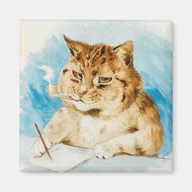 Cat Writing by Louis Wain Magnet (Vorne)
