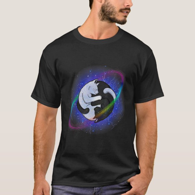 Cat Yin und Yang T-Shirt (Vorderseite)