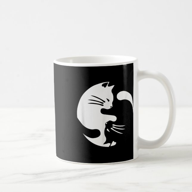 Cat Yin Yang Peace Loving Geschenkidee Kaffeetasse (Rechts)