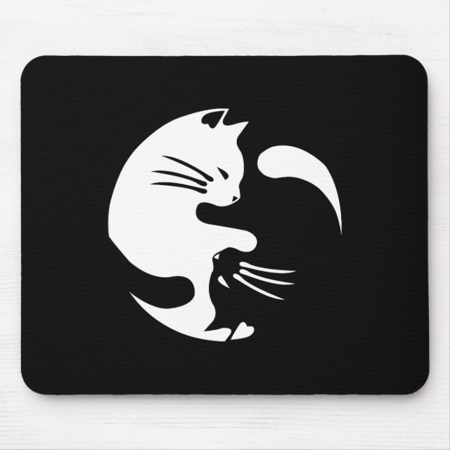 Cat Yin Yang Peace Loving Geschenkidee Mousepad (Vorne)