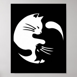 Cat Yin Yang Peace Loving Geschenkidee Poster