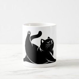 *Cat Yoga #4 Digitale Kunst Kaffeetasse