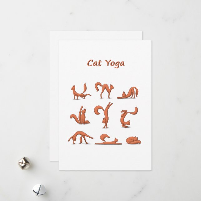 Cat Yoga Feiertagskarte (Vorderseite/Rückseite Beispiel)