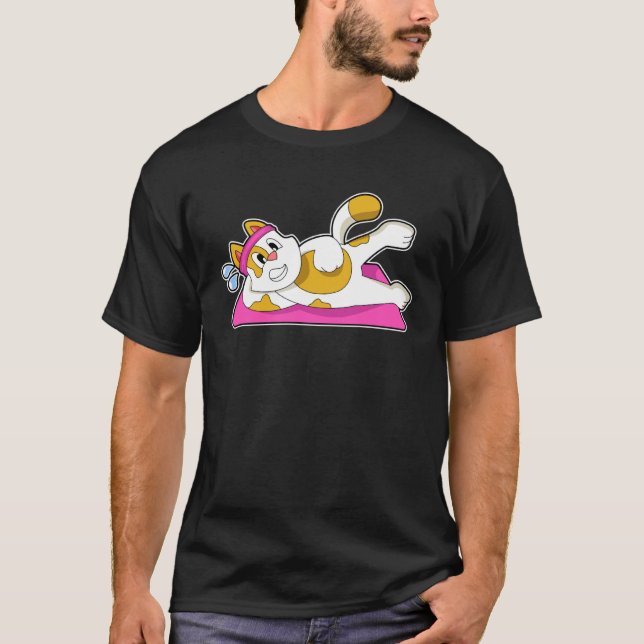 Cat Yoga Fitness Gymnastics T-Shirt (Vorderseite)