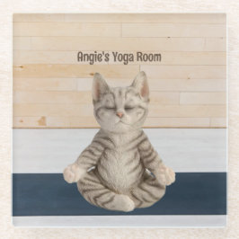 Cat Yoga Glass Untersetzer