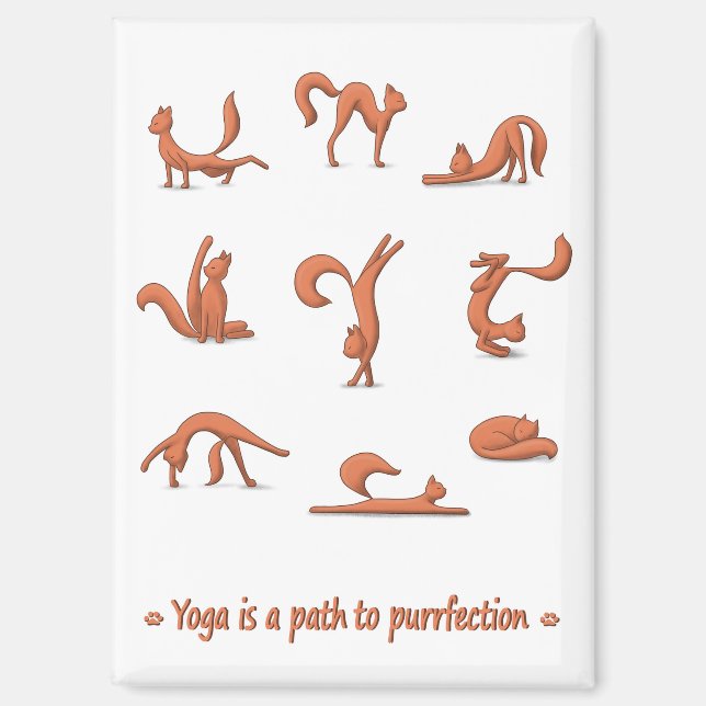Cat Yoga Magnet (Vorderseite)