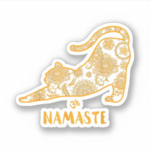 Cat Yoga Namaste OM - Funny Yoga Geschenk T - Shir Aufkleber