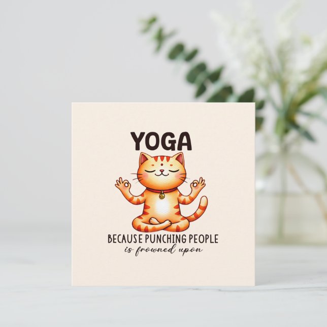 Cat Yoga Pose - Funny Yoga (Stehend Vorderseite)