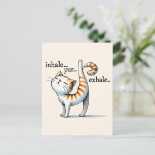 Cat Yoga Pose - Inhalieren - Pur - Exhale Postkarte