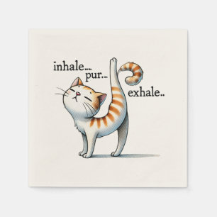 Cat Yoga Pose - Inhalieren - Pur - Exhale Serviette