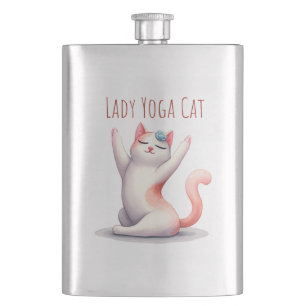 Cat Yoga Pose - Lady Yoga Cat Flachmann